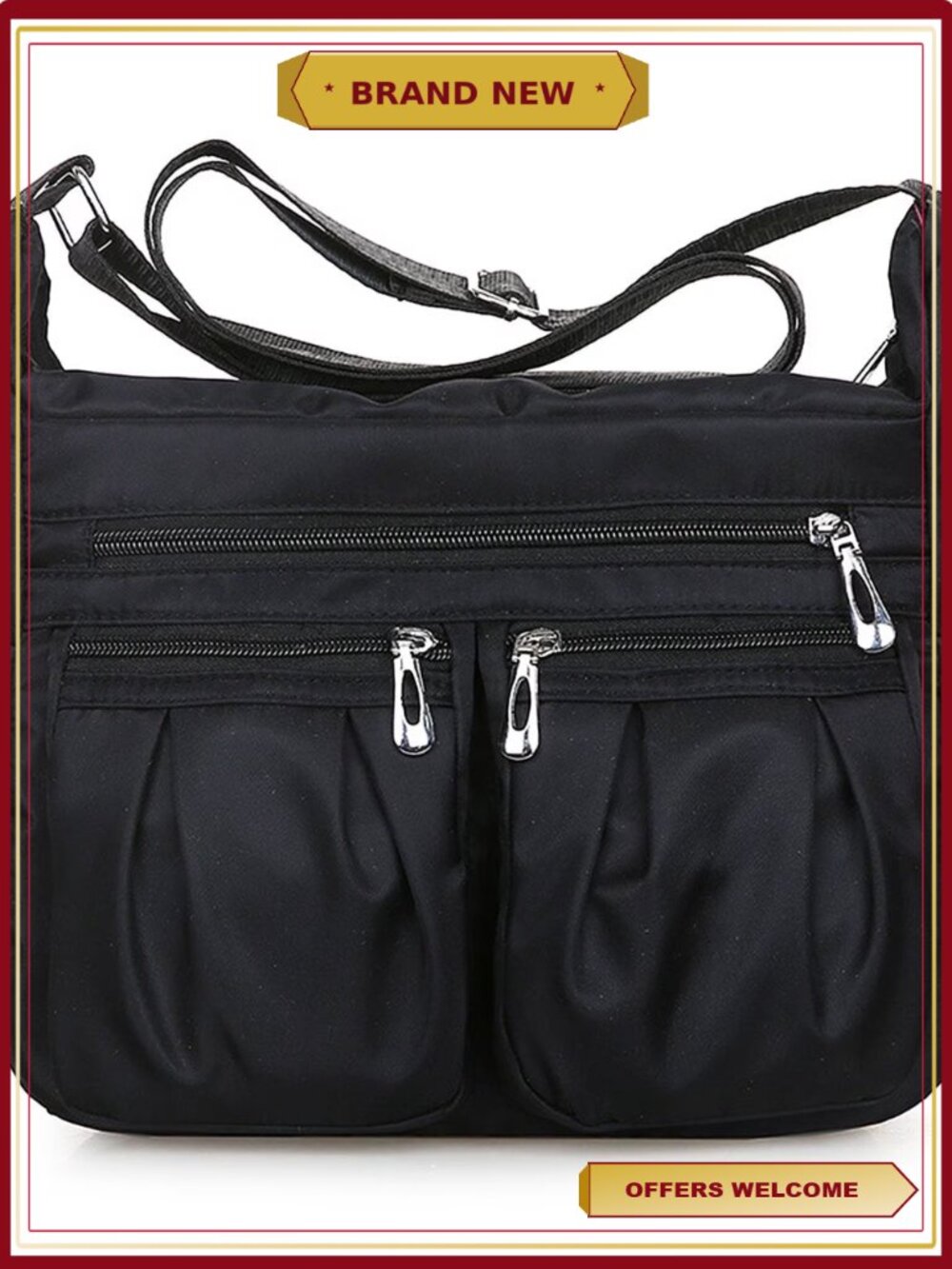 Lightweight Waterproof Nylon Crossbody Bag Travel Shoulder Handbag